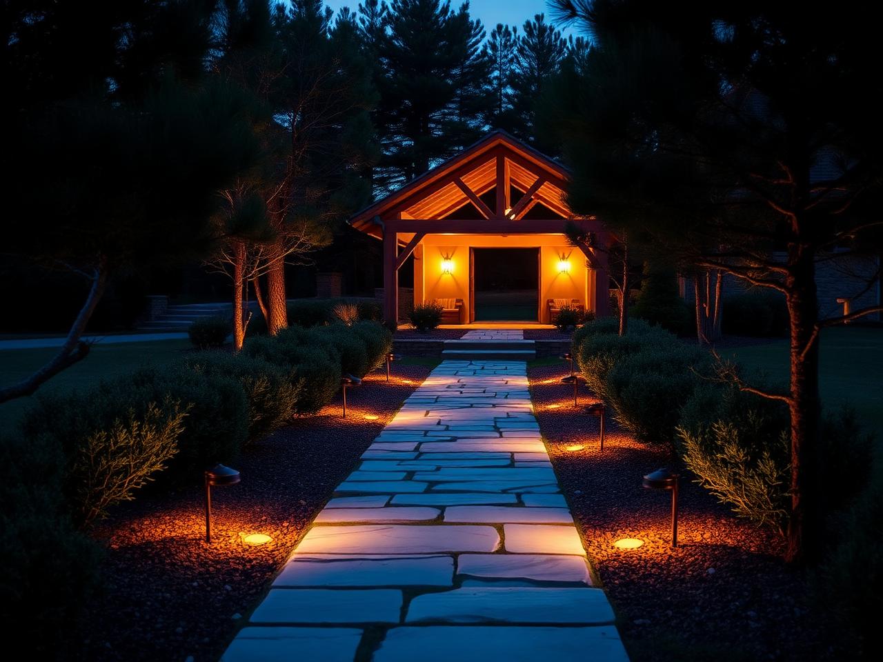 Outdoor living — gathering at dusk